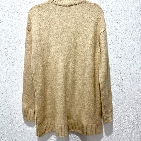 Zara Wool High-Neck Sweater wool blend light camel S - Picture 7 of 8